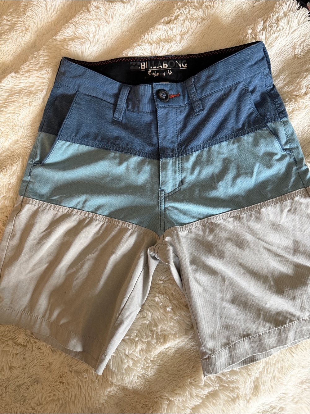 Billabong Teen's Tri-Tone Blue/Gray Hybrid Shorts
